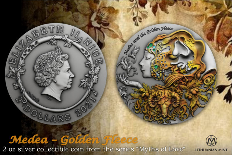 В Литве выпустят коллекционные монеты с изображением Медеи и кристаллами Swarovski