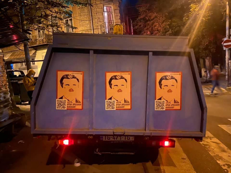 Оппозиция в Грузии развесит баннеры «Ферма животных» с Бидзиной Иванишвили