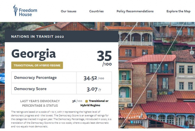 Грузия в отчете Freedom House: 35 из 100 баллов