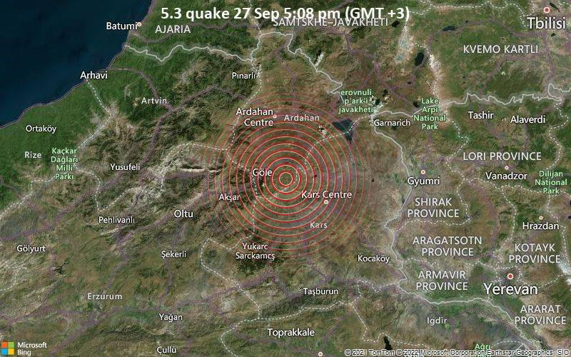 В Батуми почувствовали землетрясение в турецком Карсе