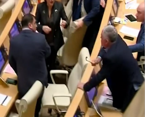 Депутаты в парламенте Грузии подрались микрофонами