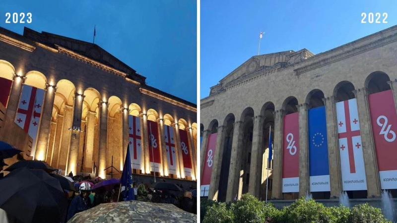 Правительство объяснило отсутствие большого флага ЕС на парламенте Грузии