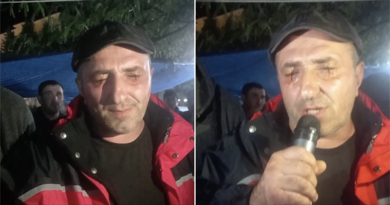 Протесты в Чиатура – один из шахтеров зашил себе глаза