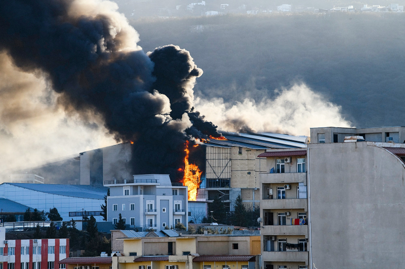 Пожар в строящемся здании Дворца спорта в Тбилиси ликвидирован